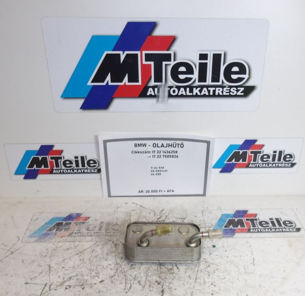 [GYRI BONTOTT] BMW - OLAJHT - 3-as: E46; X3: E83+LCI; Z4: E85   |